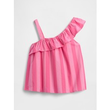 Gap Kız Çocuk Pembe Çocuklar Tek Omuz Fırfır Bluz