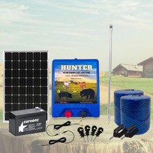 Hunter Ekonomik 1000MT Domuz - Ayı Kovucu Elektrikli Çit Sistemi Güneş Panelli Akülü