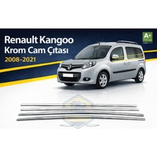 Otokap Universal Renault Kangoo 2008-2021 Krom Cam Çıtası Seti Parlak Paslanmaz