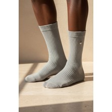 Bony Socks Erkek Zımbalı Derbi Soket Çorap Gri