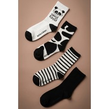 Bony Socks 4'lü Paket Panda Desenli Çocuk Soket Çorap