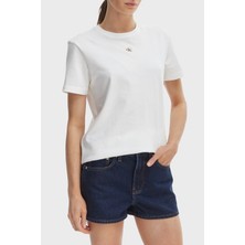Calvin Klein % 100 Pamuk Regular Fit Bisiklet Yaka Logolu T Shirt Bayan T Shirt LV047F227G Yaf
