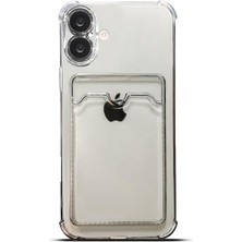 Cavora Iphone 16 Plus Uyumlu Kamera Korumalı Kartlıklı Köşeleri Airbag Tasarımlı Darbe Önleyici Şeffaf Silikon Kılıf