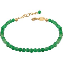 Kuyumcudükkanı Kuyumcudukkani"yeşil Agate(Akik) Renkli Doğal Taşlı"bileklik- 29075-G-GRNAGATE