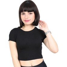 Marsilyan Kısa Küt Perçemli Fiber Sentetik Peruk - Kahverengi