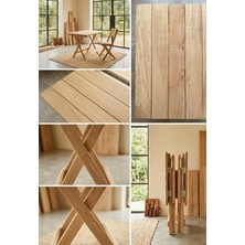 Cekabotanik Ceka Botanik Masif Ahşap Katlanır Masa - %100 Doğal El Yapımı Balkon ve Bahçe Masası