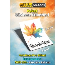 Sb Store Teşekkür Etiketi Thank You Ambalaj Hediye Süsleme Etiketi Model 134 - 95 Adet 5cm