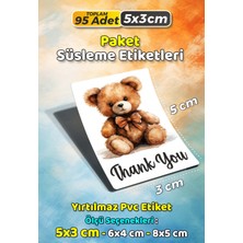 Sb Store Teşekkür Etiketi Thank You Ambalaj Hediye Süsleme Etiketi Model 139 - 95 Adet 5cm
