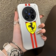 HONTINGA Vivo X200 Pro ile Uyumlu Kılıfı Silikon Kenar Sert Arka Düşüme Önleyici Basitlik Anti Düşme Kamera Korumali Ferrari Desen Telefon Kılıfı Kadın ve Erkek Için Uygundur K1-1109