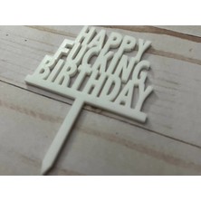 Liya3D Happy Birthday Pasta Süsü Beyaz – 3D Baskı Pla Cake Topper Doğum Günü Pastası Dekoru