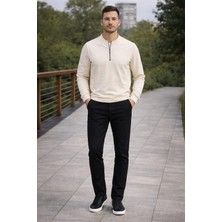 Hakim Yaka Yarım Fermuarlı Erkek Sweatshirt