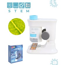 Temel Taşınabilir Stantlı Çocuk Mikroskobu 40X 160X, Stem Eğitim Mikroskobu