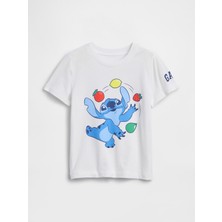 Gap Erkek Bebek Beyaz Disney Lilo ve Stitch Grafik Baskılı T-Shirt