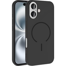 MobaxAksesuar Apple iPhone 16 Kılıf Yumuşak Dokulu M-Safe Şarj Özellikli Meta Kapak
