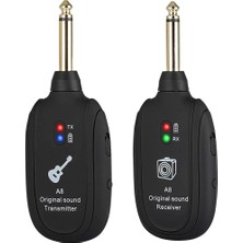 Teknoroket Kablosuz Gitar Sistemi - Uhf 730MHZ Kablosuz Verici ve Alıcı Seti - Elektro Gitar ve Bas Için 50M Menzilli Şarj Edilebilir Tak-Çalıştır Sistem