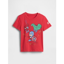 Gap Erkek Bebek Kırmızı Marvel Avengers Grafik Baskılı T-Shirt