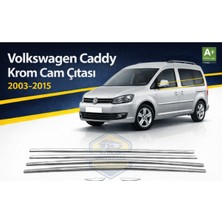Otokap Universal Volkswagen Caddy 2003-2015 Krom Cam Çıtası Seti Parlak Paslanmaz