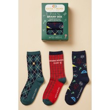Bony Socks Maths Temalı Kutulu Desenli Çocuk Soket Çorap
