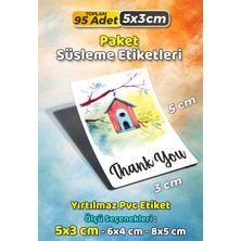 Sb Store Teşekkür Etiketi Thank You Ambalaj Hediye Süsleme Etiketi Model 135 - 95 Adet 5cm