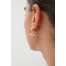 Arpaş 14 Ayar Midye Desenli Altın Halka Küpe (2 Cm)
