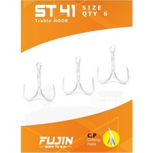 Fujin ST41 Üçlü Maket Balık Iğnesi Nickel No#4 Qty:6