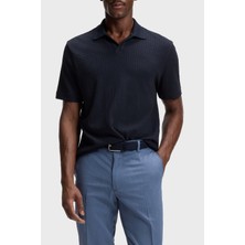 Boss Jakarlı Pamuklu Regular Fit Kısa Kollu V Yaka Polo Erkek Polo 50561203 404