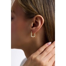 Arpaş 14 Ayar Oval Altın Küpe
