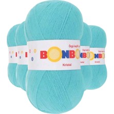 Die Grup 5 Adet Kristal El Örgü Lif Ipi Turkuaz 98238