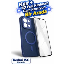 AHK Tekno Xi̇aomi̇ Redmi̇ 15C Si̇li̇kon Polo Kapak Kilif / Ekran Koruyucu- Laci̇vert