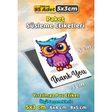 Sb Store Teşekkür Etiketi Thank You Ambalaj Hediye Süsleme Etiketi Model 137 - 95 Adet 5cm