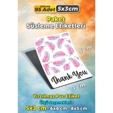 Sb Store Teşekkür Etiketi Thank You Ambalaj Hediye Süsleme Etiketi Model 138 - 95 Adet 5cm