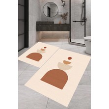 Eliana Home Dijital Baskı  2'li Banyo Paspas  Takımı RVG5299  100X60+60X50 cm