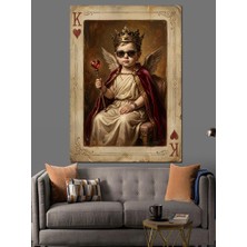 Artmeg Kral Tacı Giyen Küçük Melek Dekoratif Kanvas - Mdf Ahşap Tablo