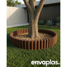 Pratik Garden Envaplas Ahşap Desenli Bordür Sınırlayıcı Ayırıcı 1 Paket (8 Adet)  1.90M