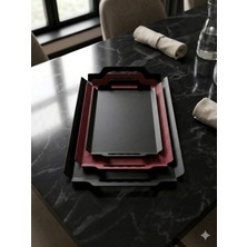 Ecostar Foldinglife 3 Lü (42X28CM,38X23CM,30X19CM)METAL Çay-Kahve-Sunum Tepsi Seti Fold-3st-Krmsyh