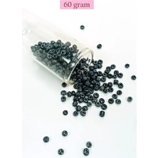 Die Grup Dökme Cam Kum Boncuk Büyük Boy (6/0) 4 mm - 60 Gram - Siyah - BNC120