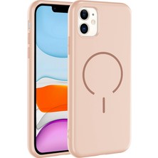 MobaxAksesuar Apple iPhone 11 Kılıf Yumuşak Dokulu M-Safe Şarj Özellikli Meta Kapak