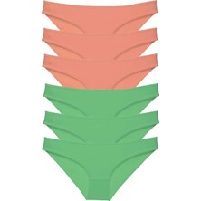 Die Grup 6 Adet Eko Set Likralı Kadın Slip Külot Pudra Fuşya