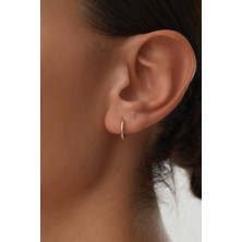 Arpaş 14 Ayar Oval Altın Halka Küpe