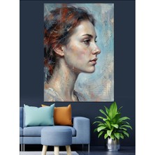Artmeg Yağlı Boya Dokulu Modern Kadın Dekoratif Kanvas - Mdf Ahşap Tablo