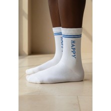 Bony Socks Unisex Happy Yazılı Soket Çorap
