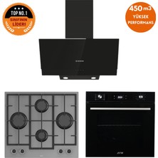 Afm Tech ve Ferre  Markalı Fethy F-58  Ant.gri -Siyah Ankastre Set (LN388 + FM7700 + FM3250)