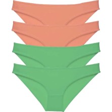 Die Grup 4 Adet Eko Set Likralı Kadın Slip Külot Pudra Yeşil