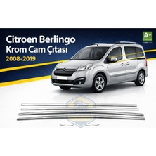Otokap Universal Citroen Berlingo 2008-2019 Krom Cam Çıtası Seti Parlak Paslanmaz