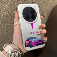 HONTINGA Vivo X200 Pro ile Uyumlu Kılıfı Silikon Kenar Sert Arka Düşüme Önleyici Basitlik Anti Düşme Kamera Korumali Tesla Desen Telefon Kılıfı Kadın ve Erkek Için Uygundur K1-1107