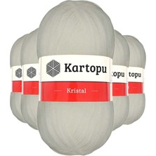 Die Grup 5 Adet Kristal Çift Katlı El Örgü Lif Ipi Ekru K013