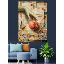 Artmeg Şeftaliye Uzanan Yeşil El Sanatı Dekoratif Kanvas - Mdf Ahşap Tablo