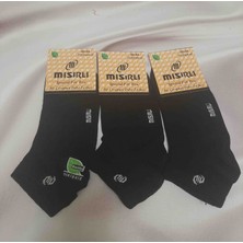 Shine Elagance Siyah 3'lü %100 Cotton Dikişsiz Parfümlü Bambu Erkek Patik Çorap