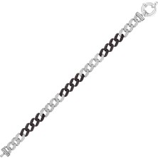 Kuyumcudükkanı Kuyumcudukkani"siyah&beyaz Renk Taşlı Cuban Chain"bileklik- 50275-W-MIX