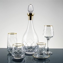 Gold Yaldız El Dekor Kesme Su Takımı 61 Parça 12 Kişilik